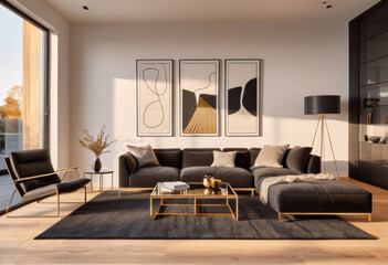 Interior Ideas - A living room in dark tones