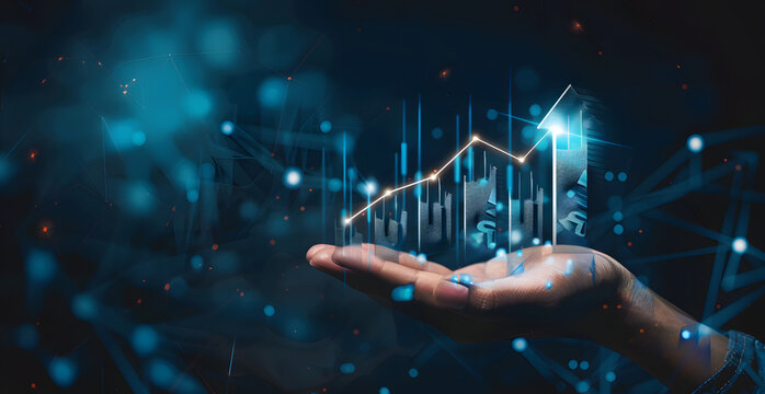 Business growth, boost up business or success concept, Business growth, investment profit increase, growing sales and revenue, progress or development concept, arrow graph future growth plan