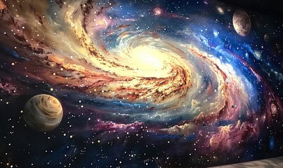 Space Artistry: Transformative Wall Painting Reveals Galaxies