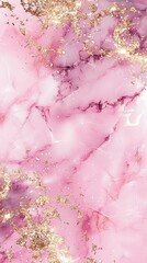 Pink marble background with sequins