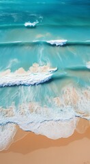 Aerial View of Beach With Waves