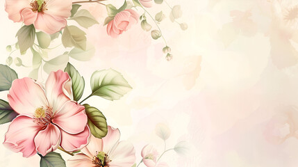 Obraz premium fondo con flores para diseño de invitación digital marco o cuadro con espacio para copiar fondo decorativo en tonos pastel