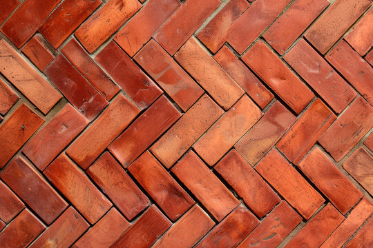 Detailed Terracotta Herringbone Floor Pattern for Seamless Backgrounds