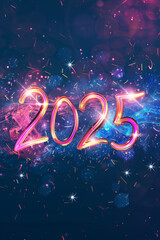Colorful Glowing 2025 Celebration