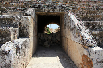 Ancient theater in Pamukkale, Hierapolis in Pamukkale, Denizli City, Turkey.