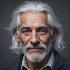 portrait of a senior person with grey hair