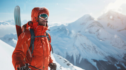 Skier Embracing Mountain Solitude