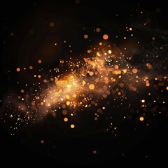 Closeup shot of beautiful sparkler burning and emitting bright sparks on black background. High quality AI generated image