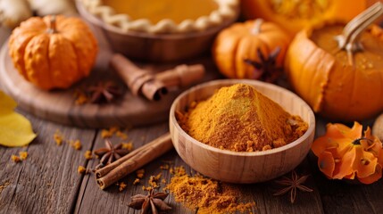 American cuisine. Spices for pumpkin pie.