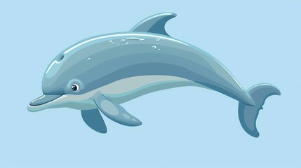 A bottlenose dolphin leaps gracefully through the ocean waters, displaying its sleek body and playful nature.