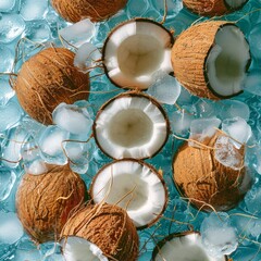 Coconut Pieces on Ice