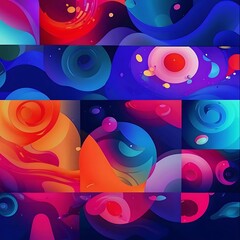Set of abstract colorful backgrounds. Vector Illustration for your design.