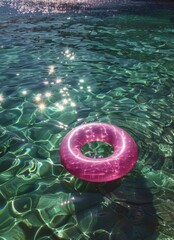 Pink Ring Floating in Water