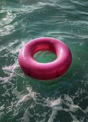 Pink Ring Floating in Water