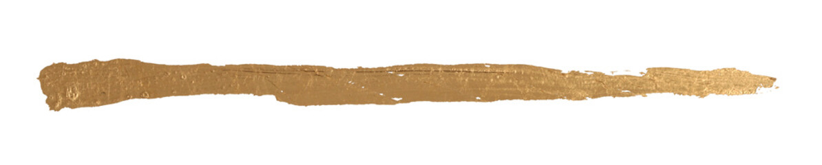 PNG Gold, bronze glitter brushstroke painting smear foil line blot.  Abstract glow shine stain on transparent background.