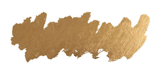 Png Gold, bronze glitter brushstroke painting smear foil blot.  Abstract glow shine stain on transparent background.