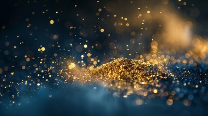 Gold dust on a dark background.