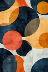 Pattern of Circles and Dots on White Background