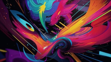 Abstract graffiti-style background made of bright colors.