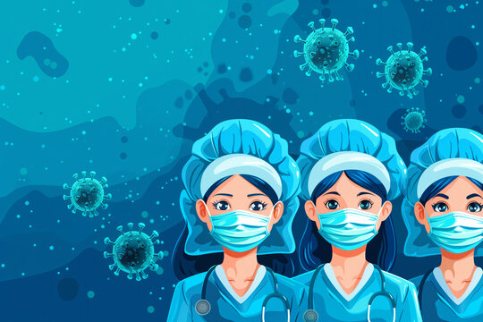 Group of Nurses Wearing Surgical Masks