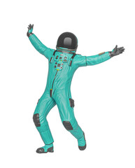 master astronaut is happy and dancing