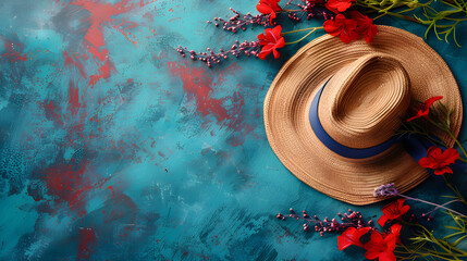 Happy Fathers Day decoration background with copy space for text, perfect for celebrating and honoring fathers. Festive and cheerful atmosphere, suitable for greeting cards and gifts.