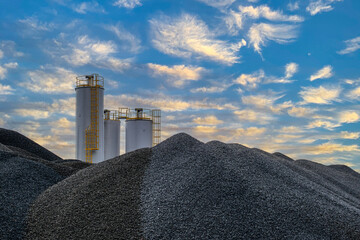 silos and mounds of aggregate