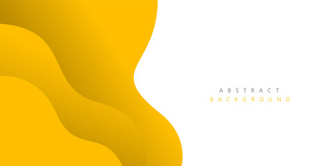 Yellow liquid wave modern background with white space for text and message. template design	