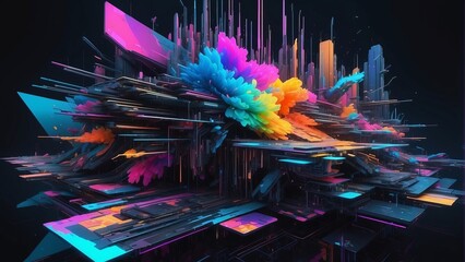 CGアブストラクトイメージ,Generative AI AI画像