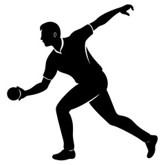 A cricket player pose vector silhouette, white background (5)