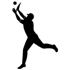 A cricket player pose vector silhouette, white background (16)
