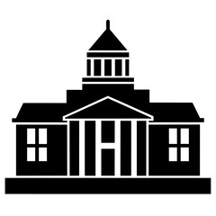 a university vector silhouette, black color silhouette, white background (20)