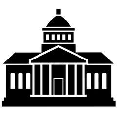 a university vector silhouette, black color silhouette, white background (26)