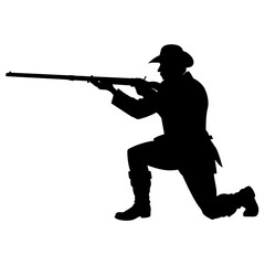 Naklejka premium American civil war soldier vector silhouette, black color silhouette (8)