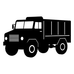 Military truck vector silhouette army force vector black silhouette (1)