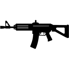 machine gun vector silhouette, black color silhouette, white background (17)