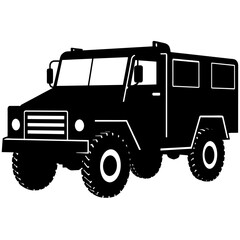 Military truck vector silhouette army force vector black silhouette (3)