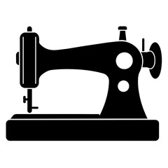 Sewing machine silhouette, vector silhouette, black color silhouette (3)