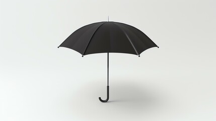Black umbrella isolated on white background. 3D rendering.