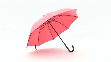 Pink umbrella isolated on white background.