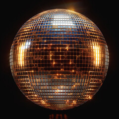 Glowing Golden Disco Ball