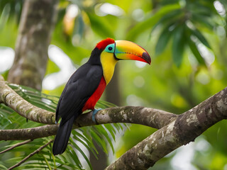 Tropical Bliss. Costa Rican Toucan Amidst Lush Greenery.