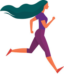 Woman running illustration, for backgrounds and designers