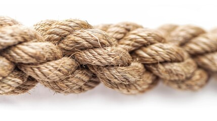 Hemp rope against a white backdrop