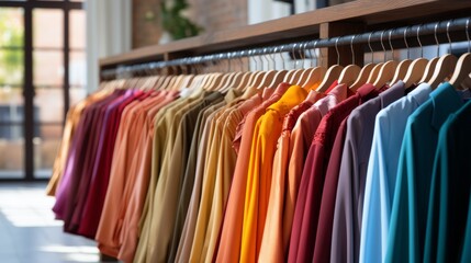 Rack of Different Colored Dresses Hanging on a Rail