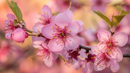 Naklejka premium Pink plum blossoms in the spring