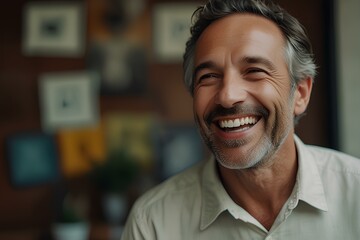 Obraz premium Happy Man showing white teeth