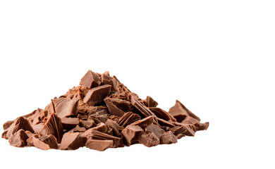 chocolate pieces isolated on white