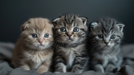 Kittens with Scottish Fold and Straight Coats