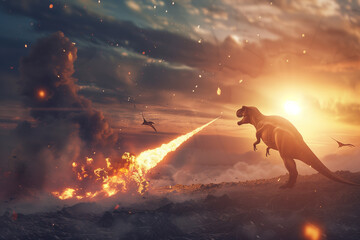 Dinosaurs Witness a Fiery Asteroid Impact During a Catastrophic Event